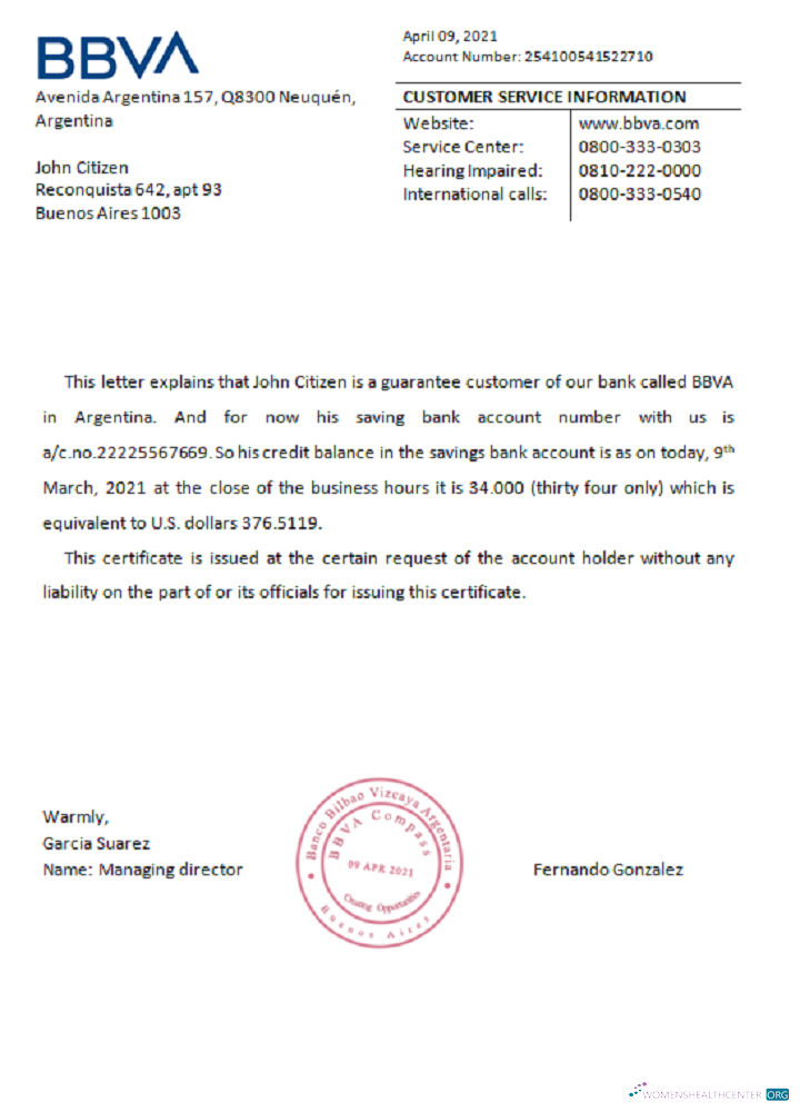 Download Argentina BBVA bank reference Photoshop template